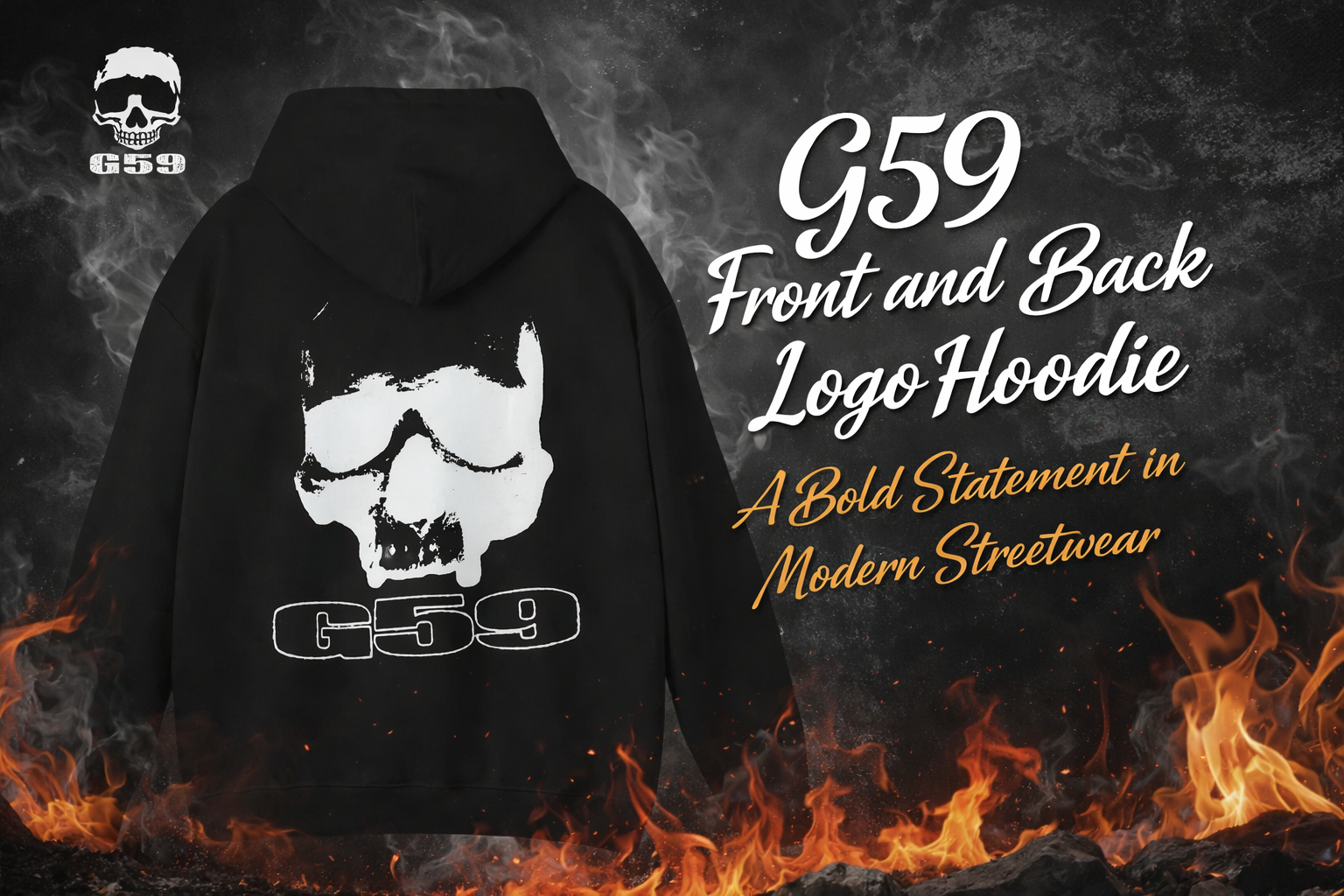 G59 Front and Back Logo Hoodie – A Bold Statement in Modern Streetwear