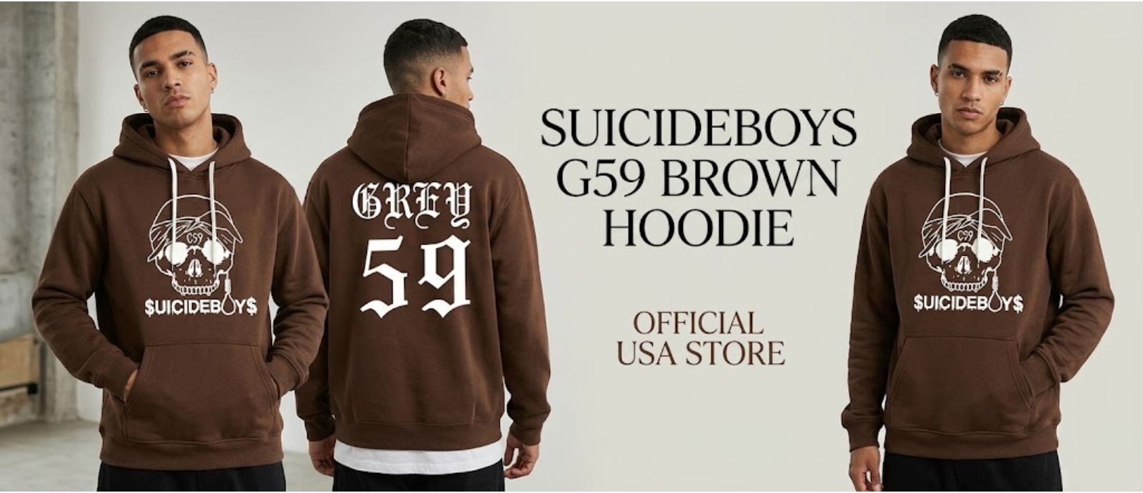 Suicideboys G59 Brown Hoodie Official USA Store